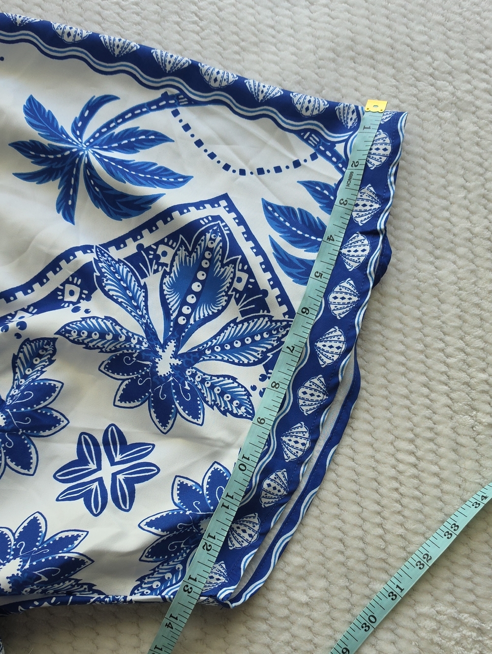 Women’s Blue & White Printed V-Neck Swim Cover-Up - Picture 6 of 12